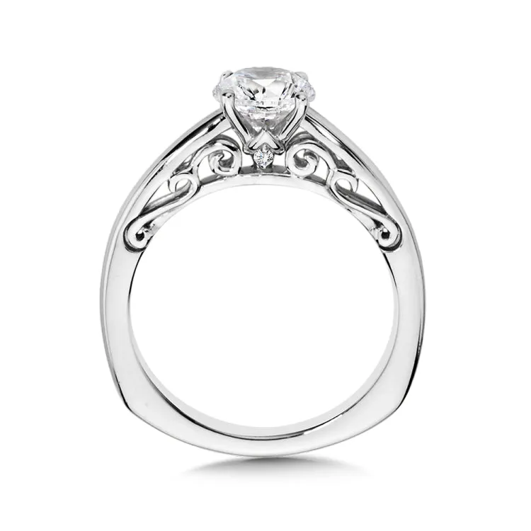 Solitaire Diamond Engagement Ring w/ Spiral Undergallery