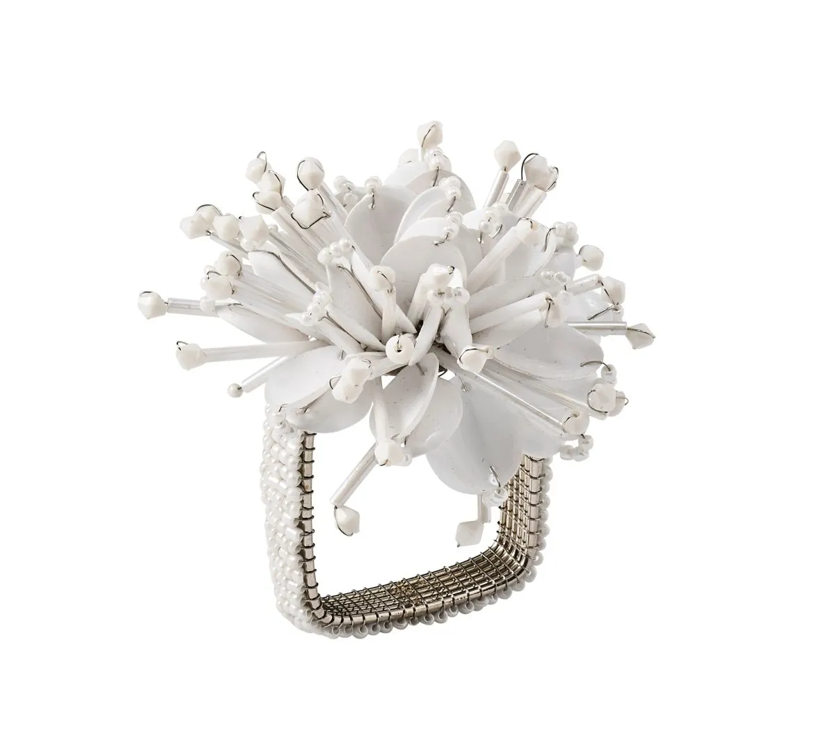 Starburst Napkin Ring in White Set of 4 by Kim Seybert