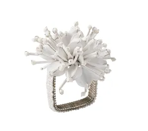 Starburst Napkin Ring in White Set of 4 by Kim Seybert