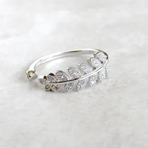 Sterling Silver Glistening Leaf Rings