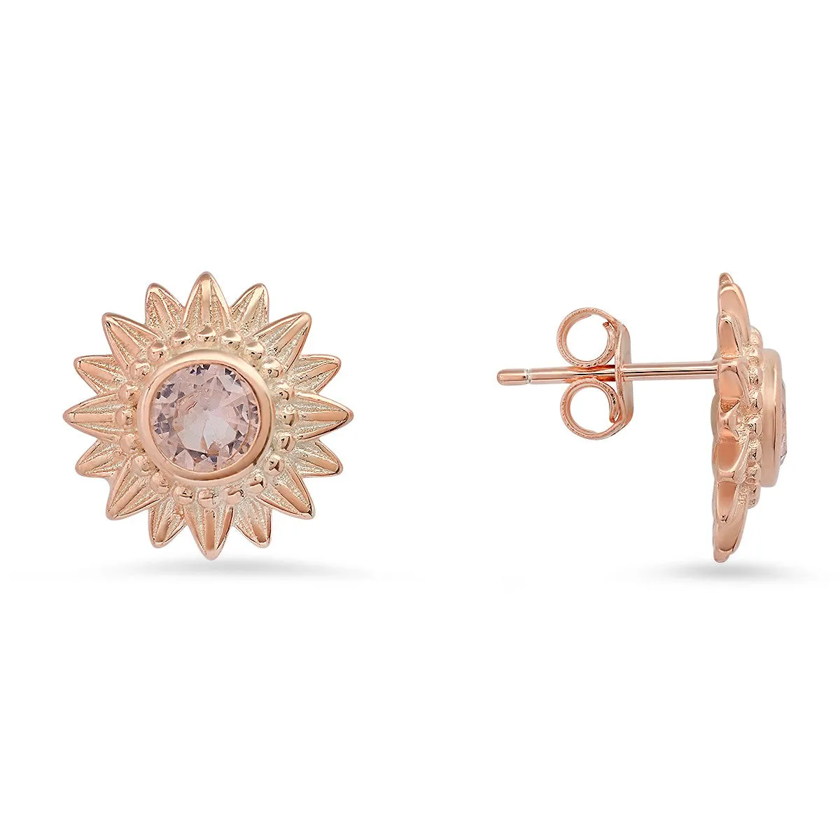Sterling Silver Vintage CZ Flower Stud Earrings