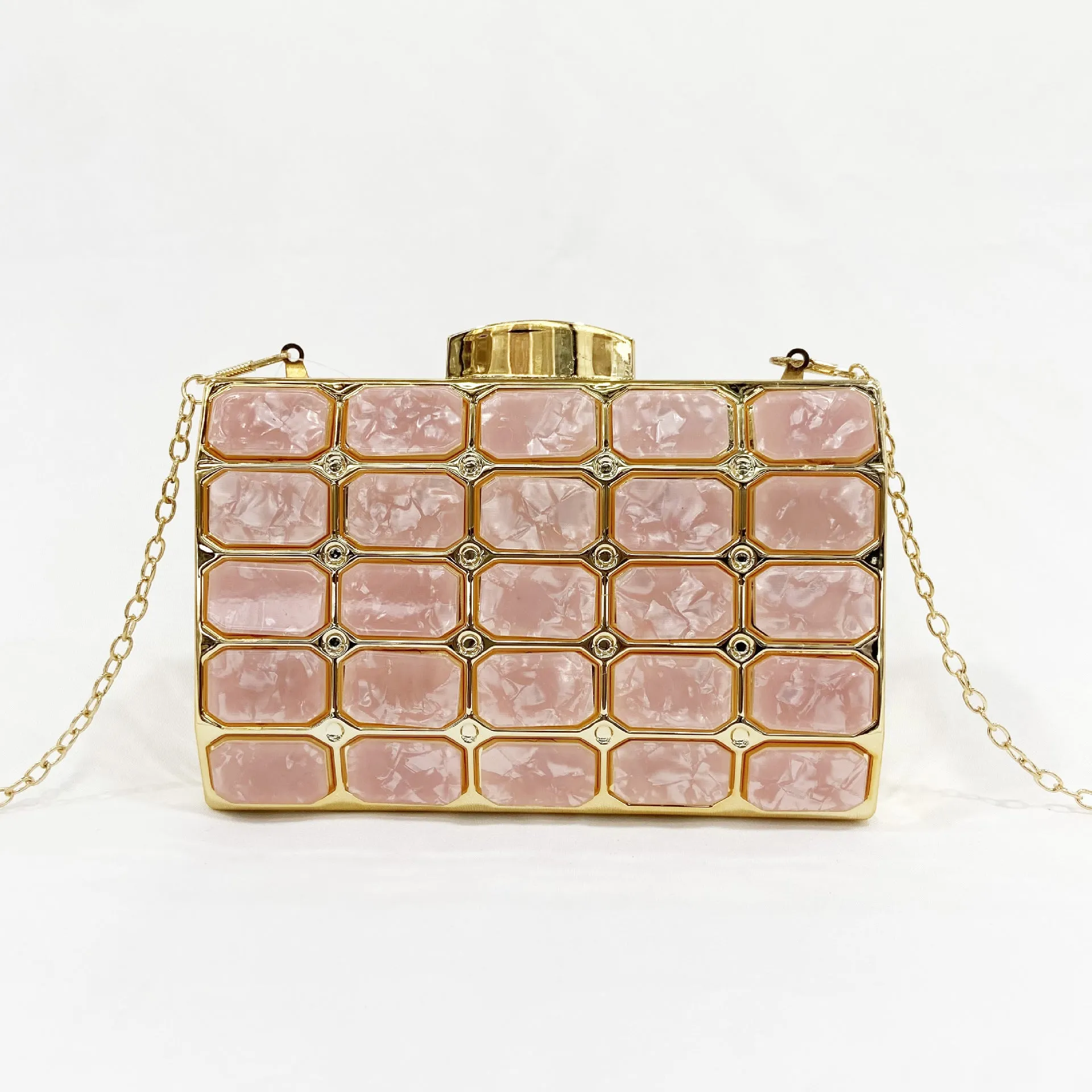 Stone Pattern Acrylic Dinner Bag For Women's Party