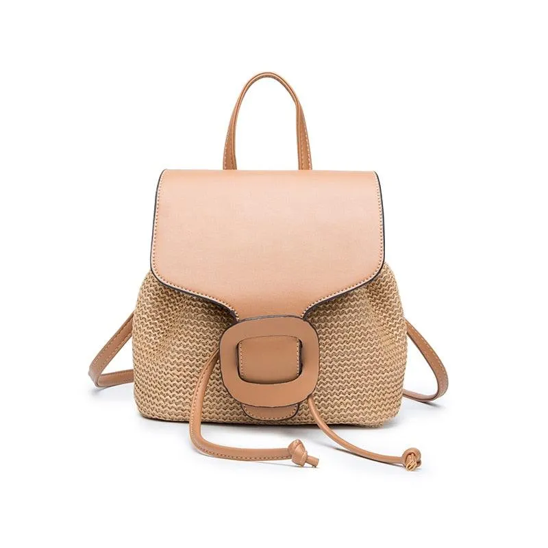 Straw Shoulder Backpack