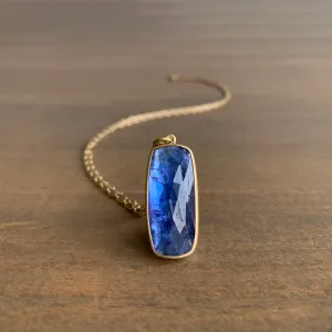 Tanzanite Rectangle Cushion Necklace