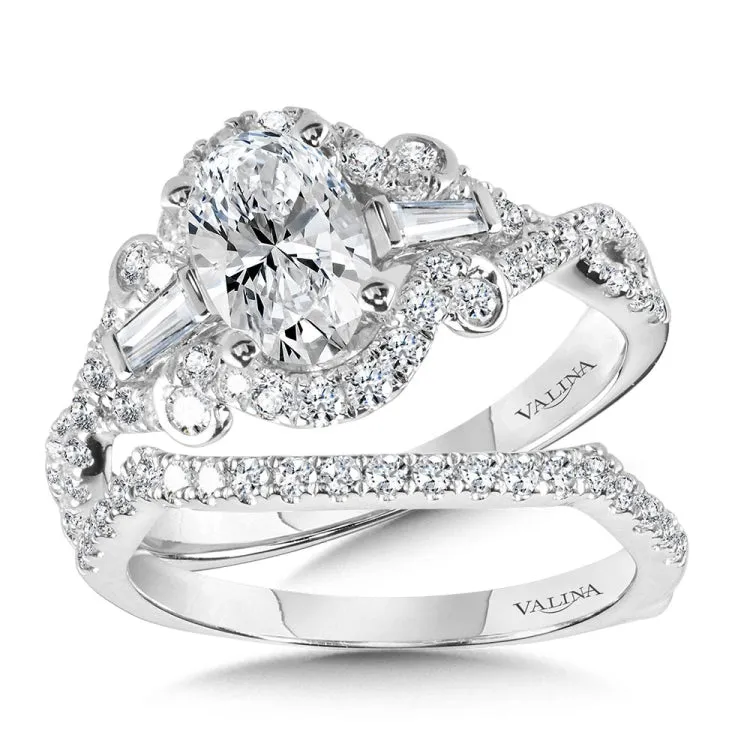 Tapered Oval and Baguette 3-Stone Diamond Engagement Ring