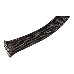 Techflex PTN1.00BK Flexo PET 1 Inch Black Expandable Sleeving, Sold By The Foot