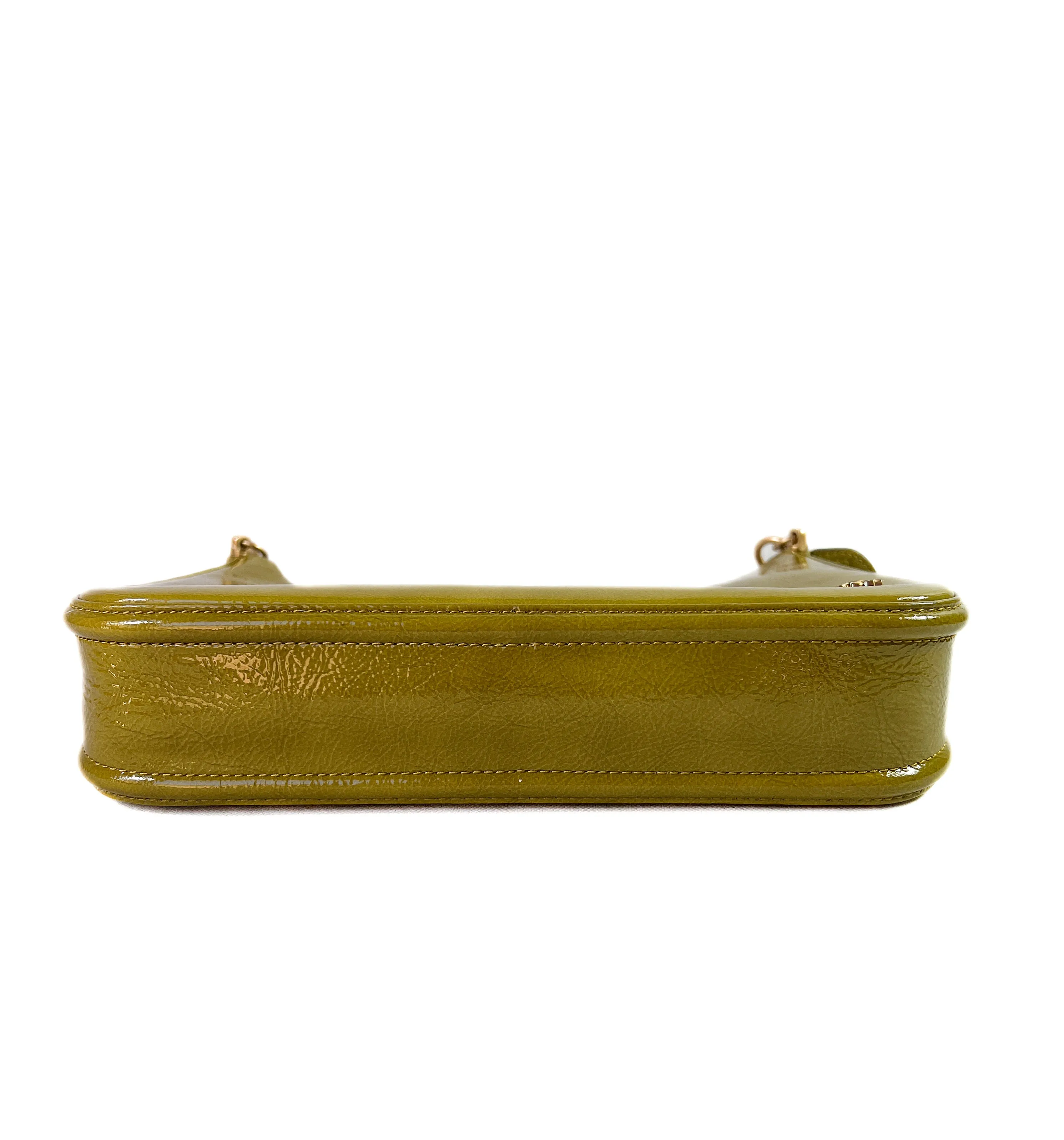 Tory Burch 151 Mercer green patent shoulder bag