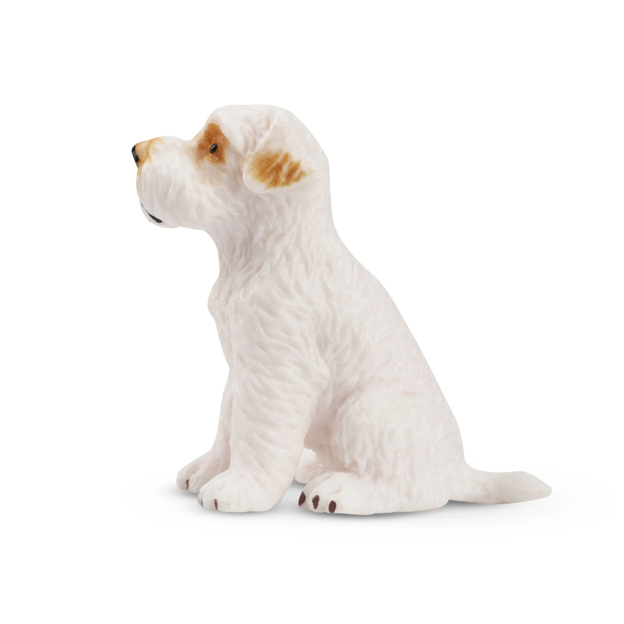 Toymany Mini Sitting White Schnauzer Puppy Figurine Toy