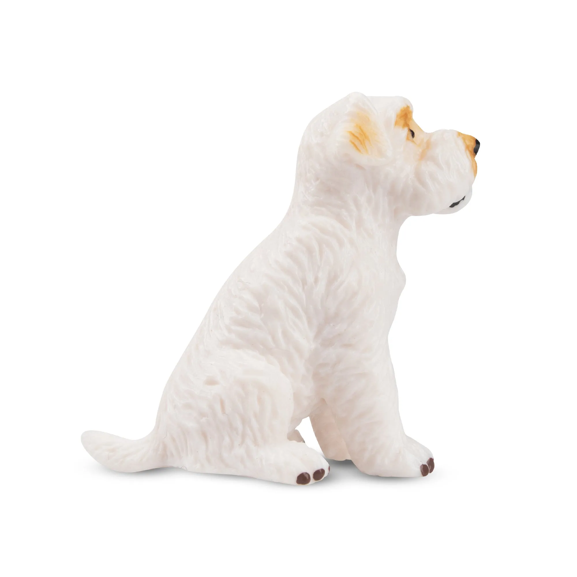 Toymany Mini Sitting White Schnauzer Puppy Figurine Toy