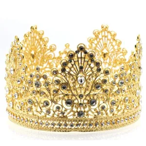 Trendy Oversize Luxurious Vintage Rhinestone Crystal Crown