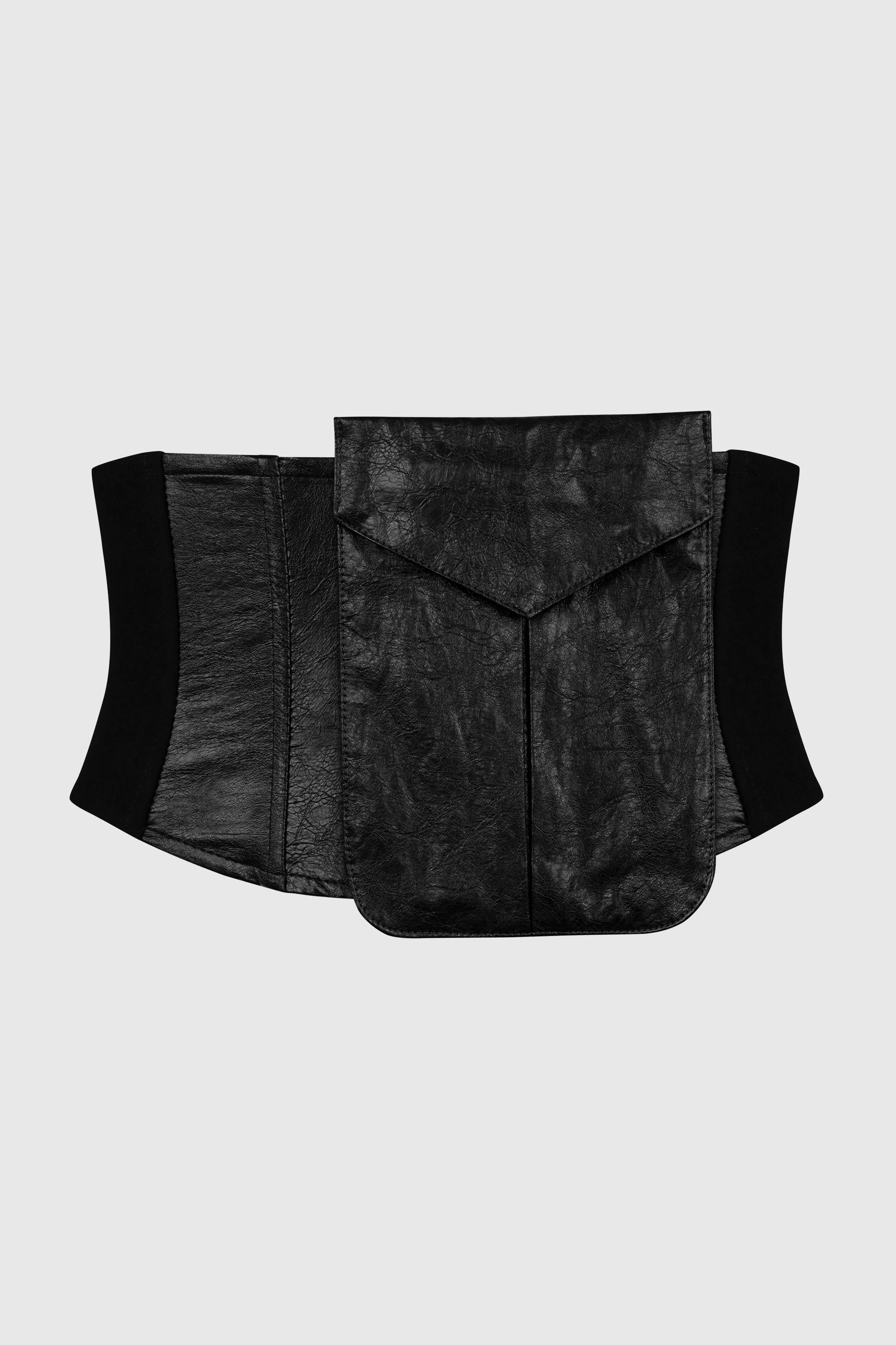 VEGAN LEATHER CORSET BELT W/ POCKET