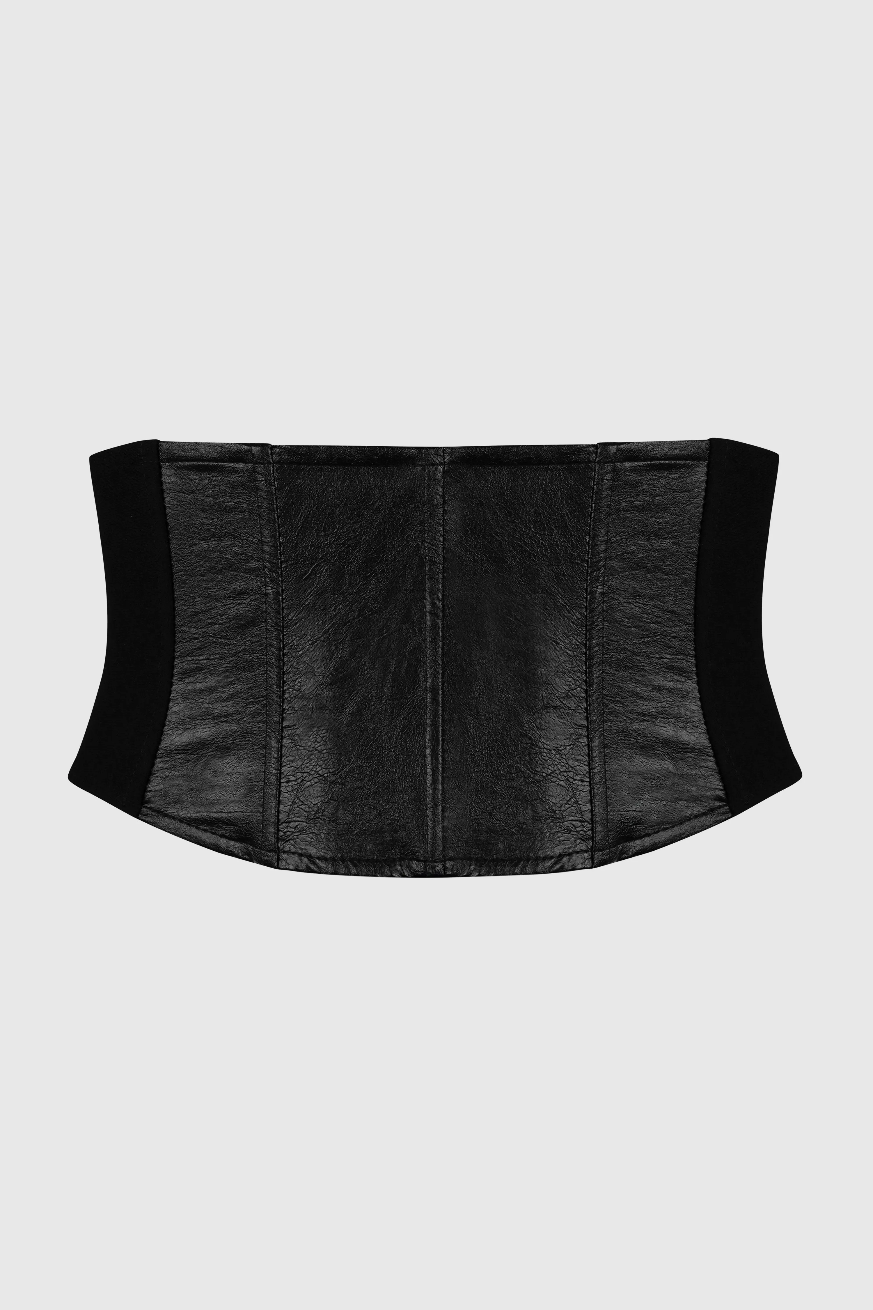 VEGAN LEATHER CORSET BELT W/ POCKET