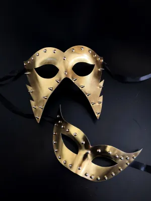 Vegan Leather Masks - Gold