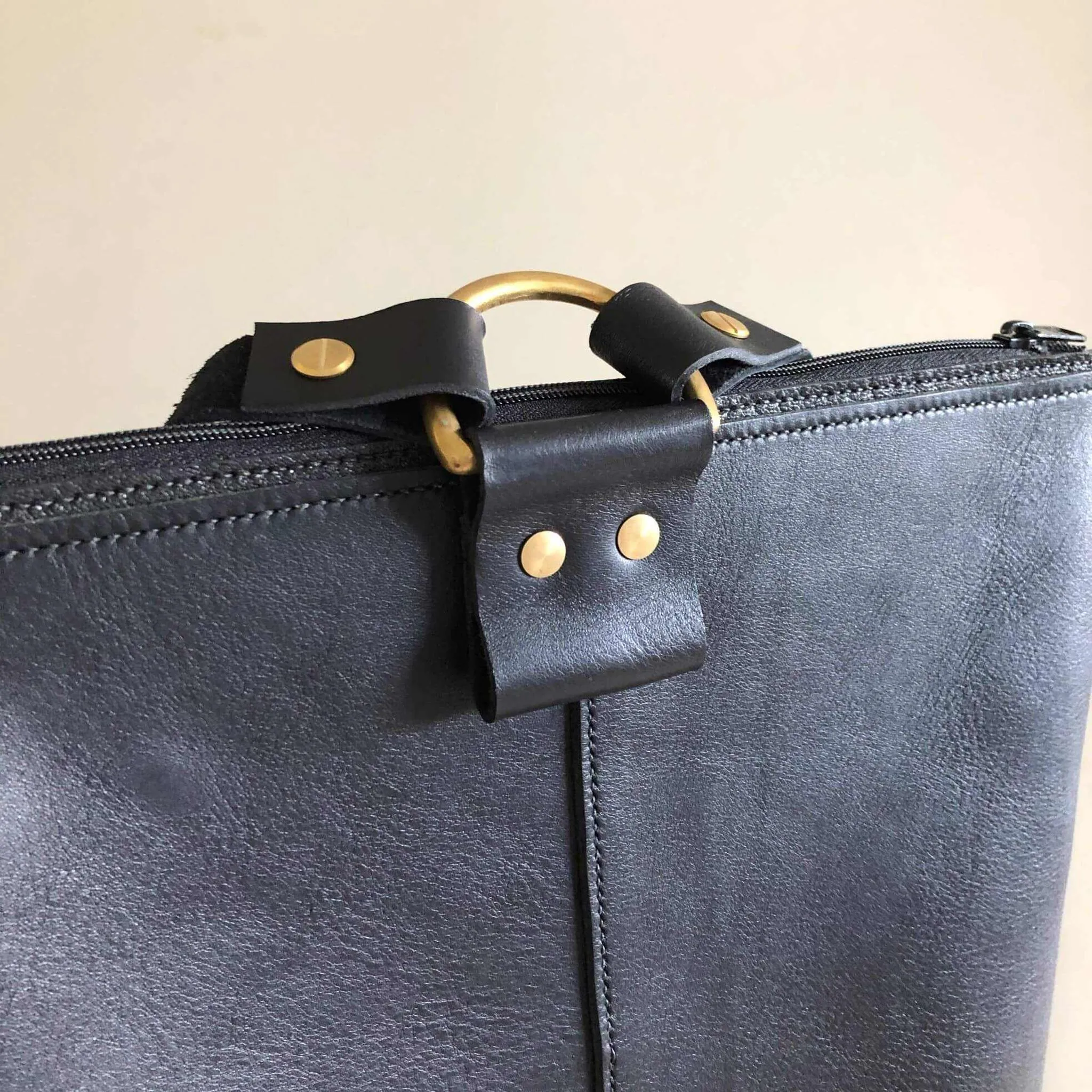 Vita Black Leather Backpack