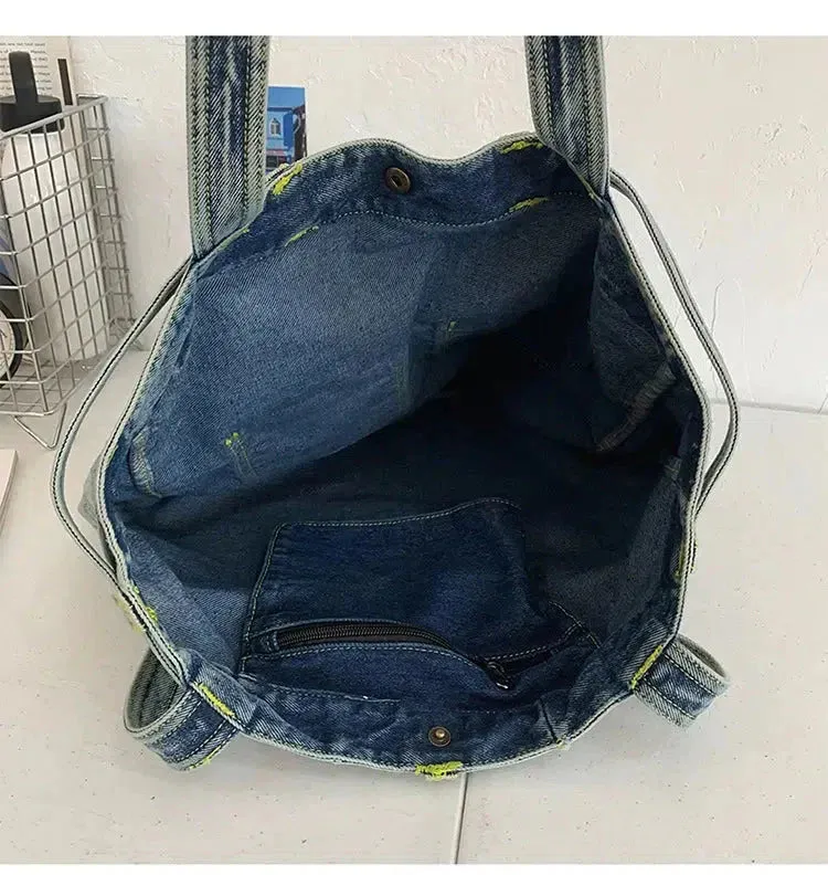 Vvsha  Christmas Gift Denim-Style Fashion Canvas Bag