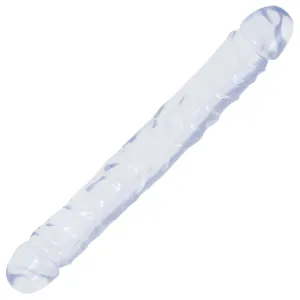 Wholesale Crystal Jellies Jr. Double Dong 12 Inch - Pink or Clear