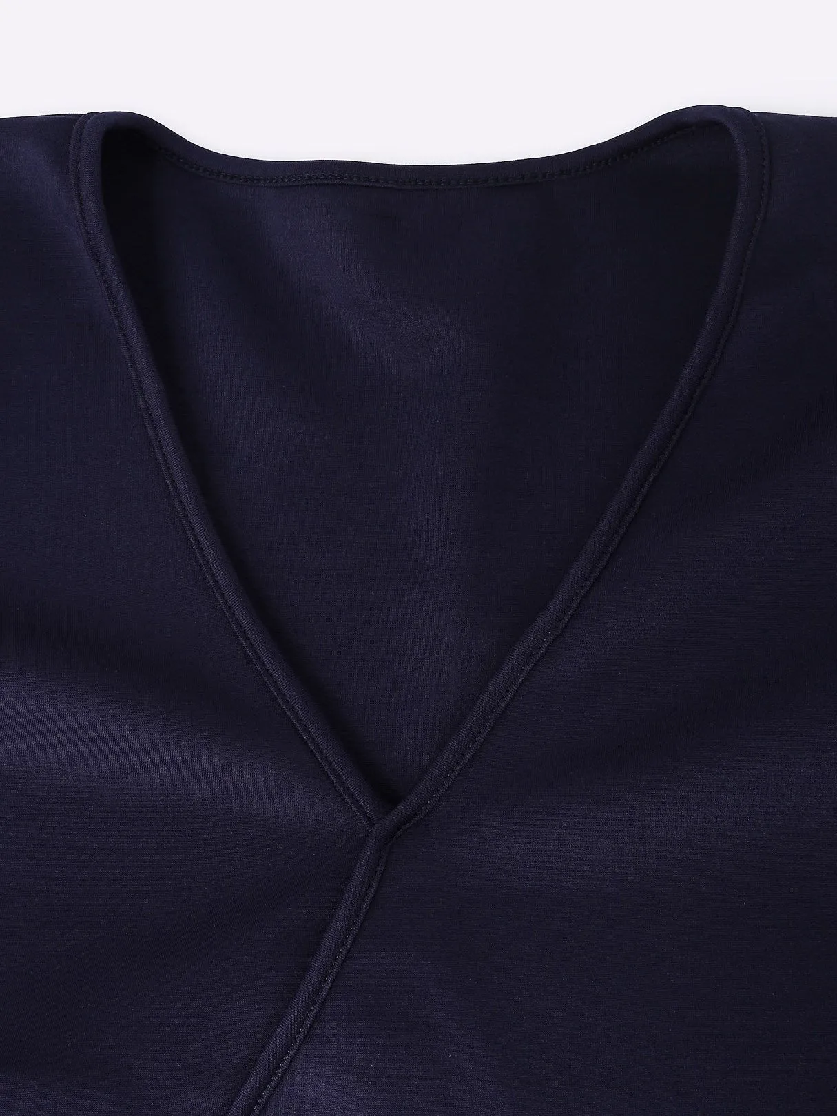 Wholesale Deep V-Neck Long Sleeve Plain Ruffle Hem Mini Dresses