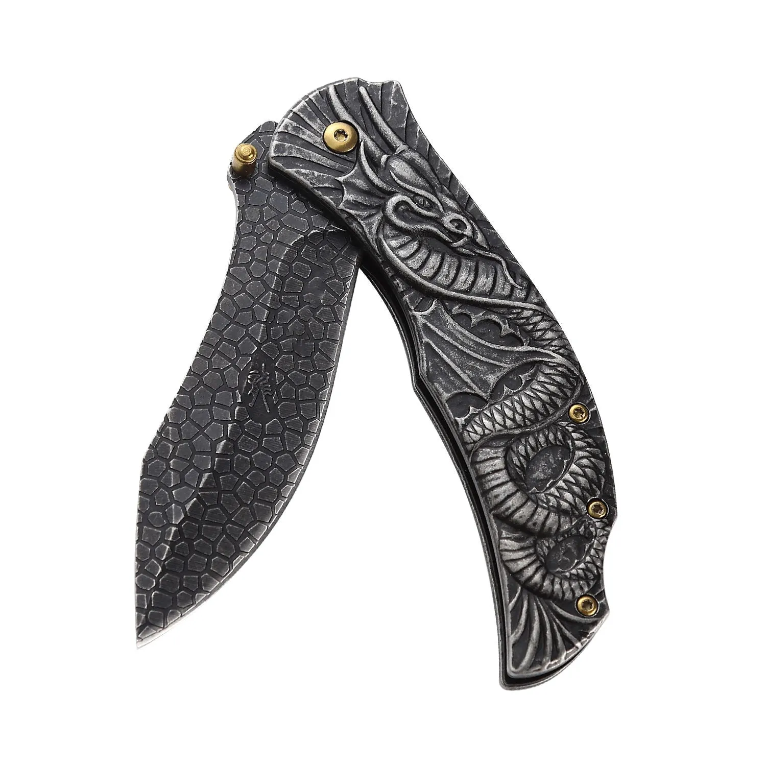 Wholesale Dragon Snake Folding Knife Travel Household Portable Knife Outdoor Self Defense Camping Ornamental Knives