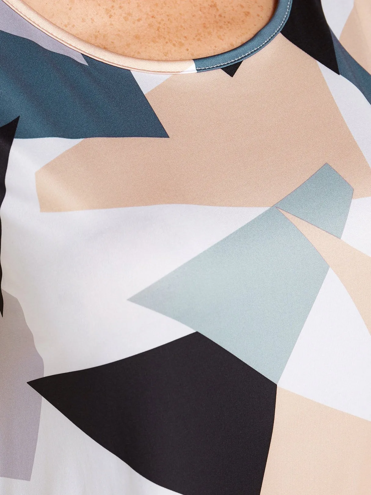 Wholesale Scoop Neck Sleeveless Geometrical Mini Dress