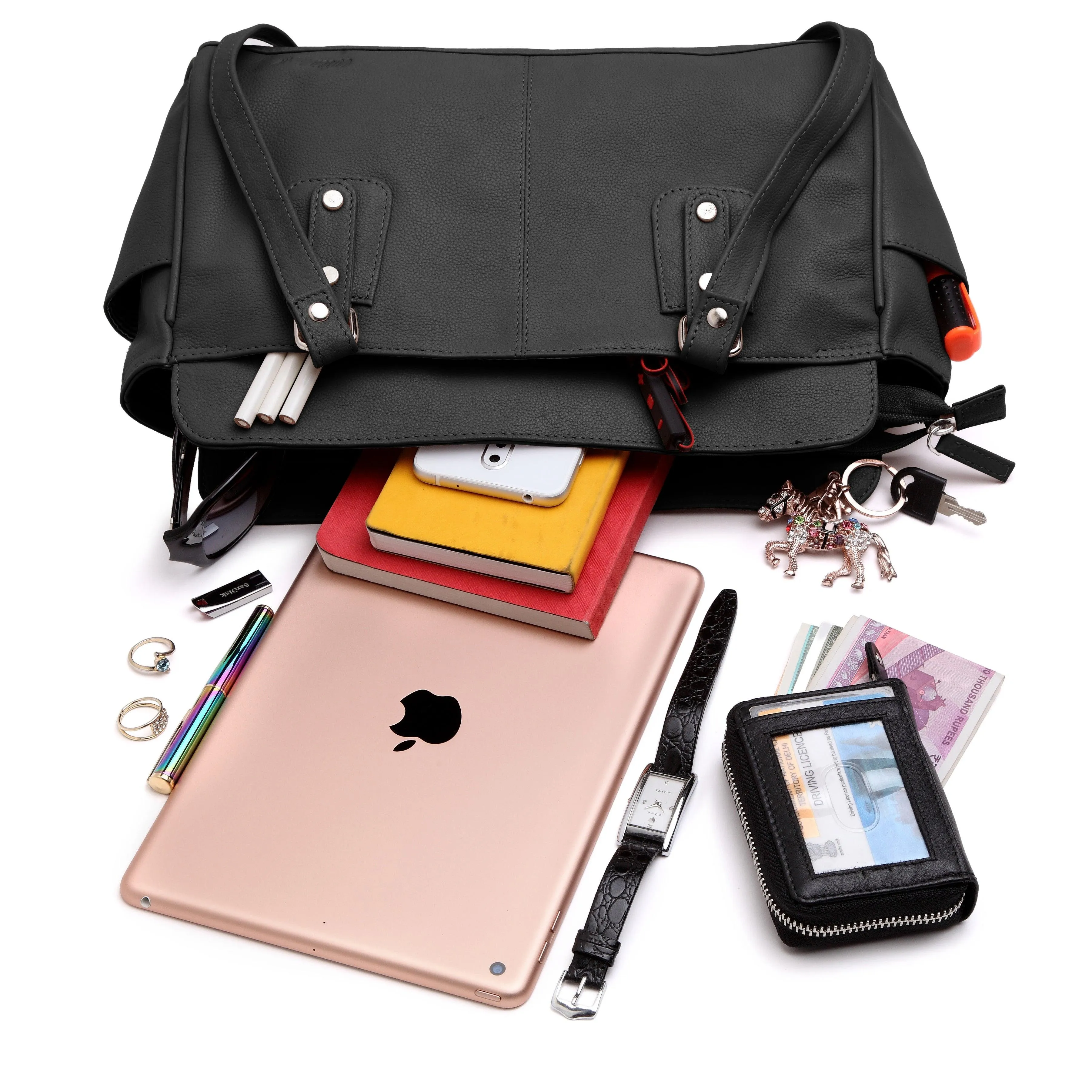 WildHorn® Upper Grain Genuine Leather Shoulder Bag for Girls & Women.