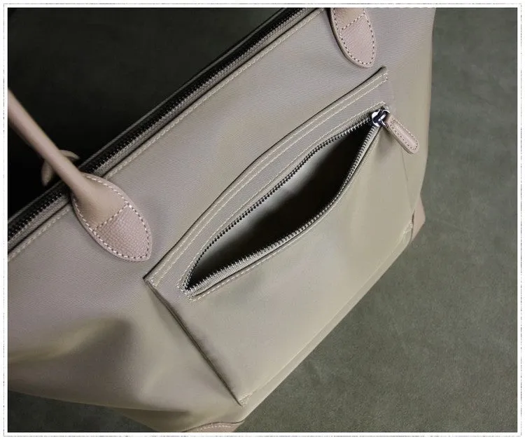 Womens Black Nylon Shoulder Tote Medium Black Nylon Handbag Purse for Ladies
