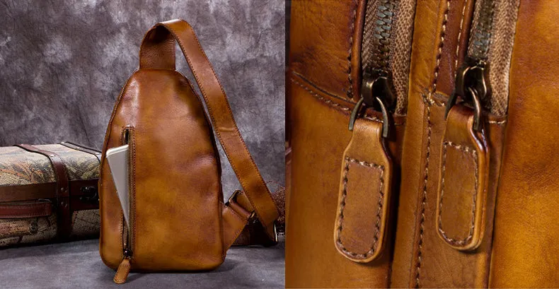Womens Leather Fanny Pack Across Chest Crossbody Sling Bag For Women