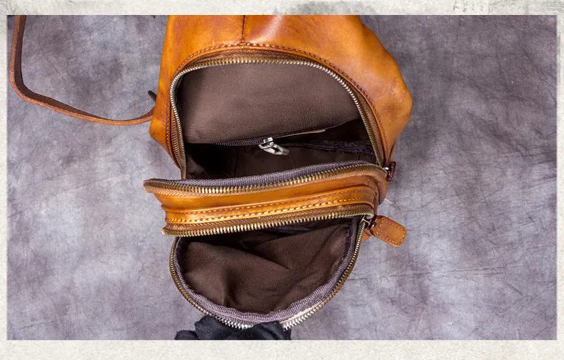 Womens Leather Fanny Pack Across Chest Crossbody Sling Bag For Women