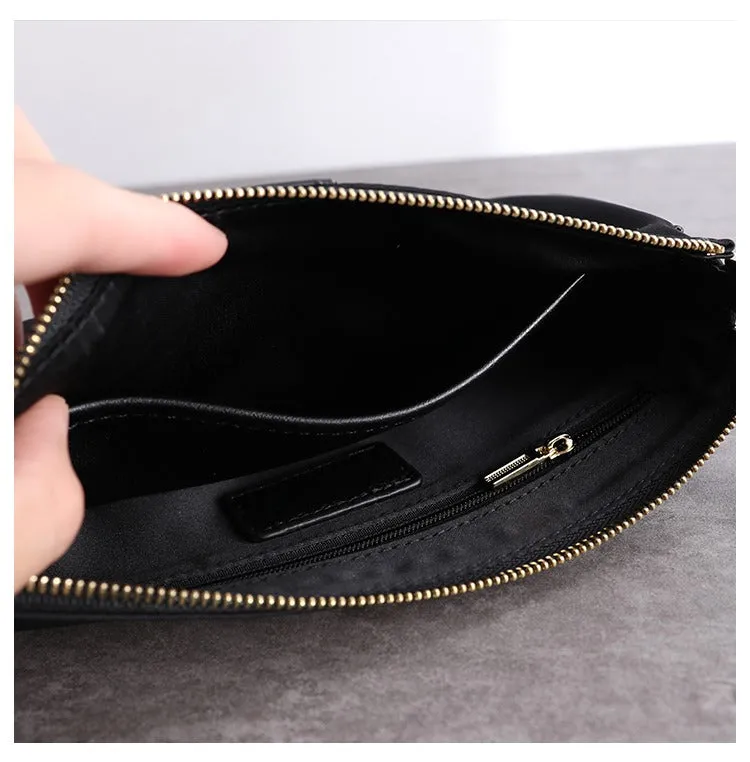 Womens Nylon Mini Shoulder Bag Womens Black Nylon Chain Shoulder Purse Nylon Chain Purse for Ladies