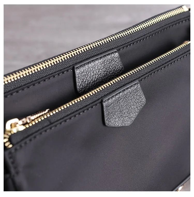 Womens Nylon Mini Shoulder Bag Womens Black Nylon Chain Shoulder Purse Nylon Chain Purse for Ladies