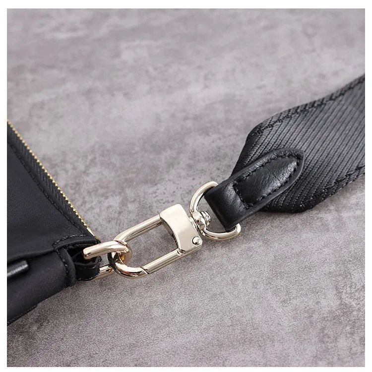 Womens Nylon Mini Shoulder Bag Womens Black Nylon Chain Shoulder Purse Nylon Chain Purse for Ladies