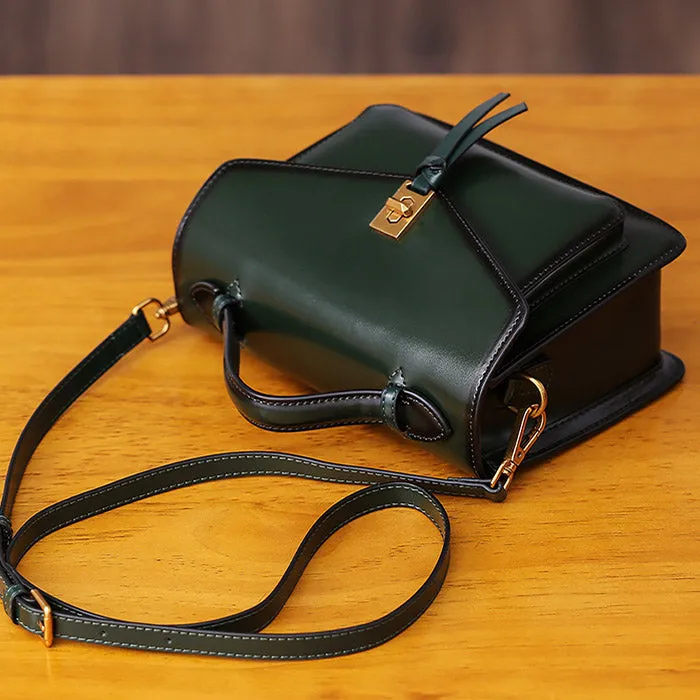 Womens Square Leather Satchel Bags Purses Handbags for Women