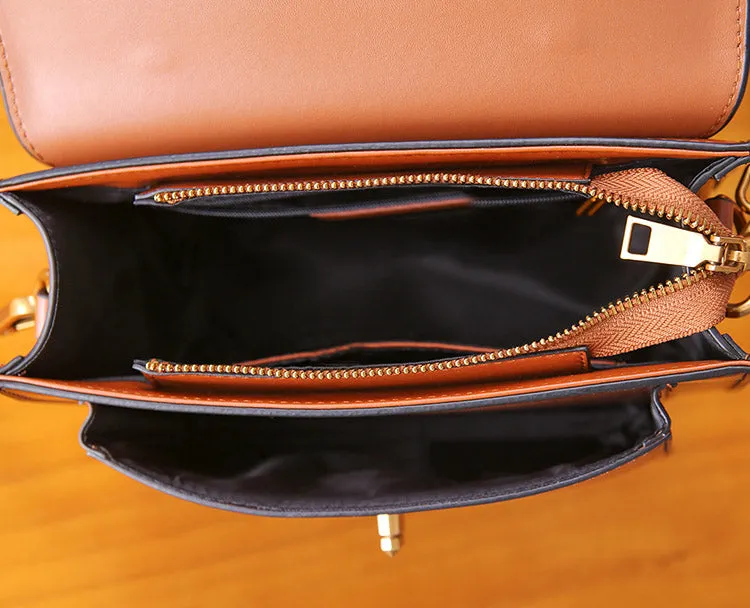 Womens Square Leather Satchel Bags Purses Handbags for Women