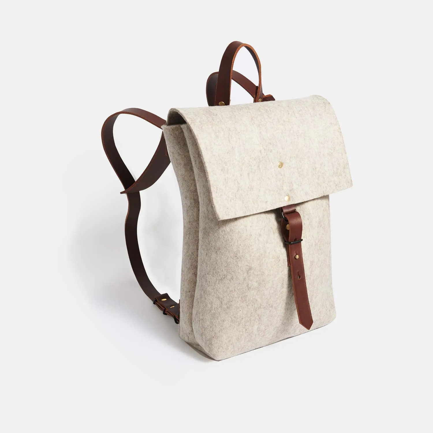 Wool Felt Backpack - Beige