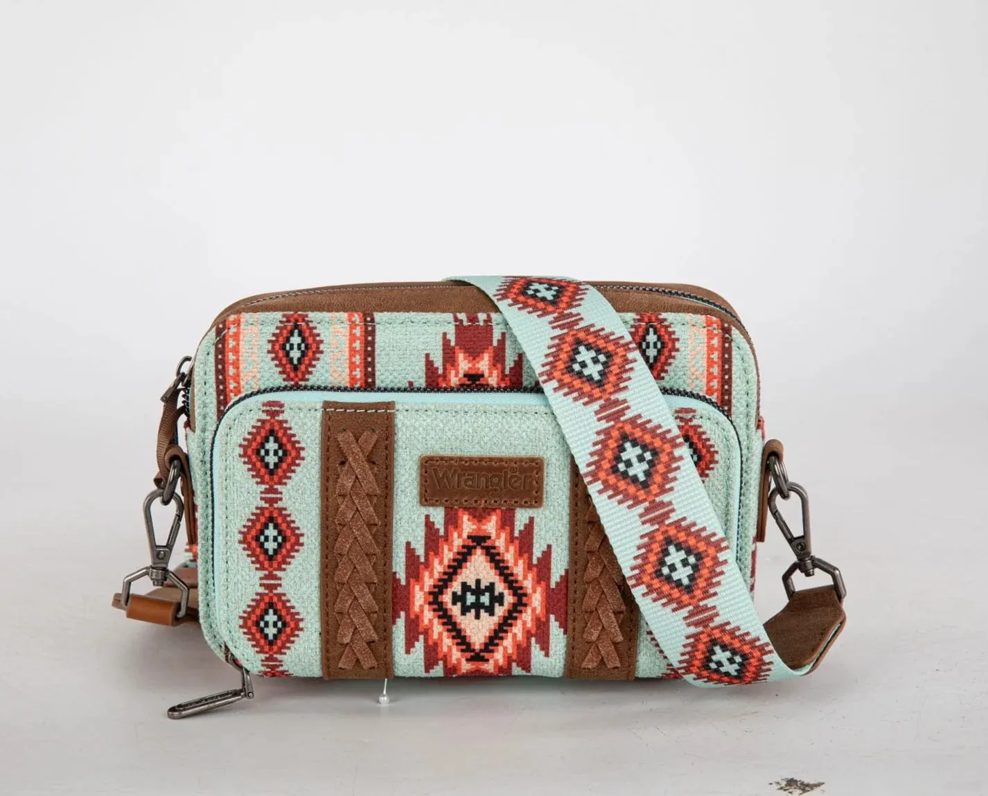 Wrangler Southwestern Printed Crossbody Purse With Wallet Compartment