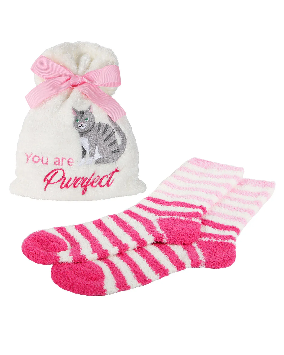 You are Purrfect Cozy Socks & Gift Bag Set