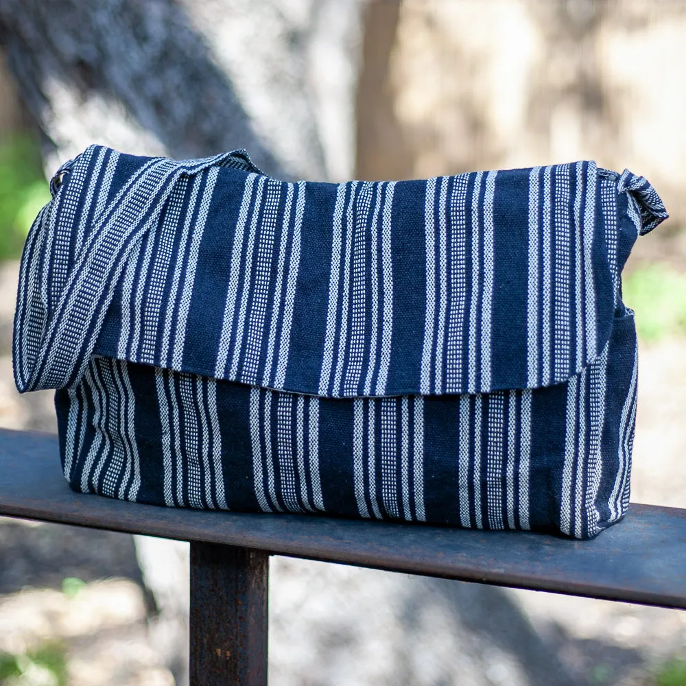 Zig Zag Handwoven Cotton Messenger Bag
