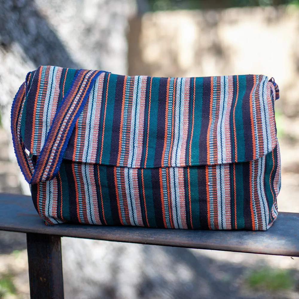 Zig Zag Handwoven Cotton Messenger Bag