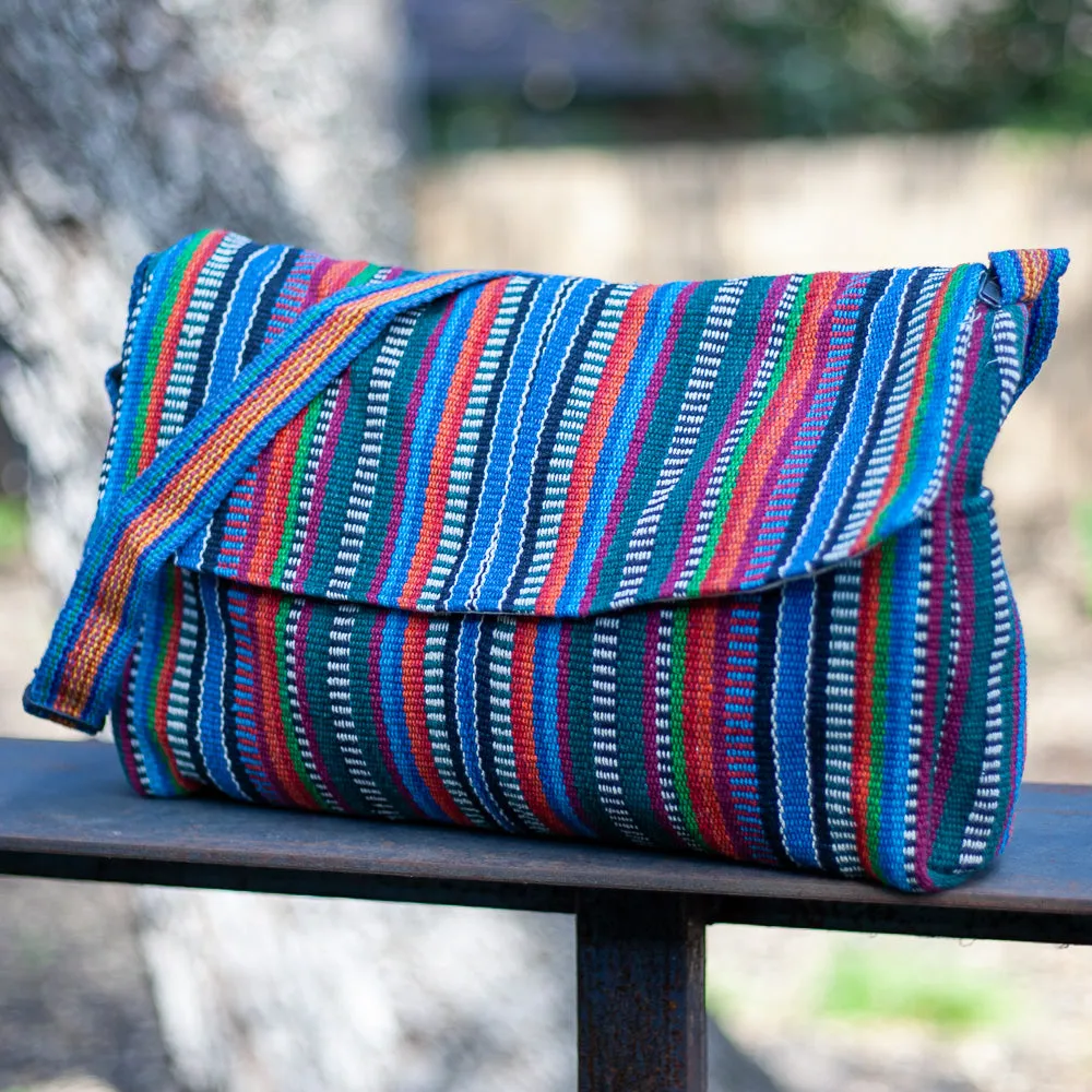 Zig Zag Handwoven Cotton Messenger Bag