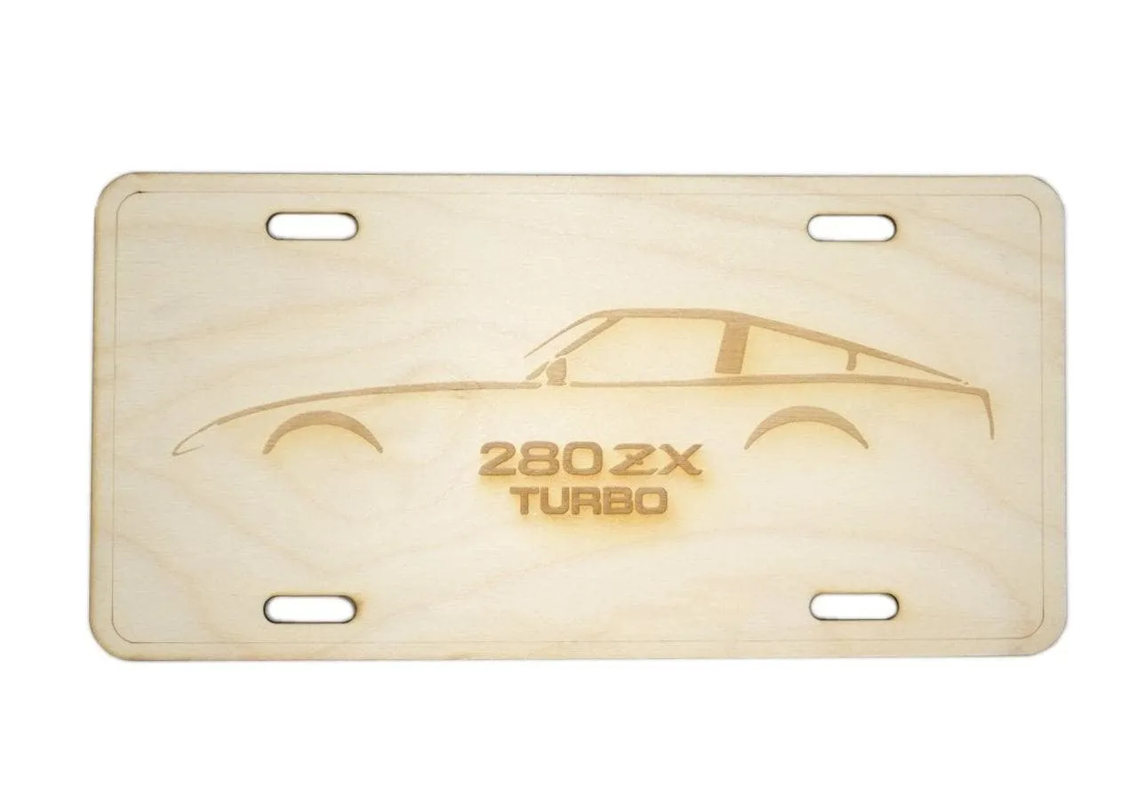 ZSPEC Datsun 280zx S130 Silhouette License Plate, Birch, Ornamental